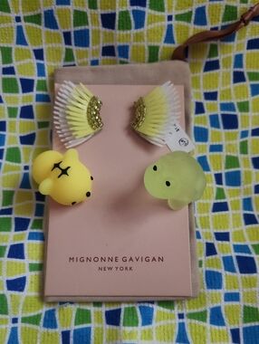 Mignonne Gavigan Yellow and White Earrings for Elegant Occasions
